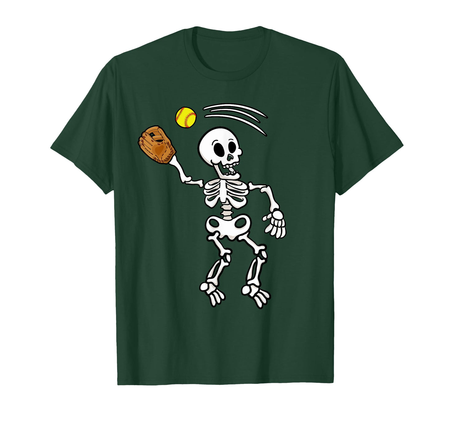 Softball Catcher Halloween Skeleton Costume Party T-Shirt