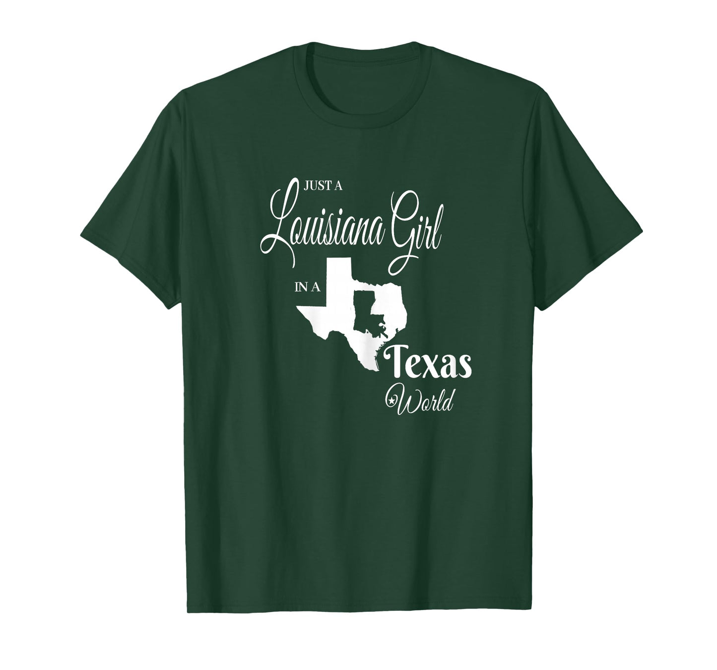 Funny, "Louisiana Girl in a Texas World" T-Shirt T-Shirt