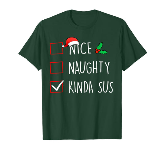 Nice Naughty Kinda Sus Christmas Family Matching T-Shirt