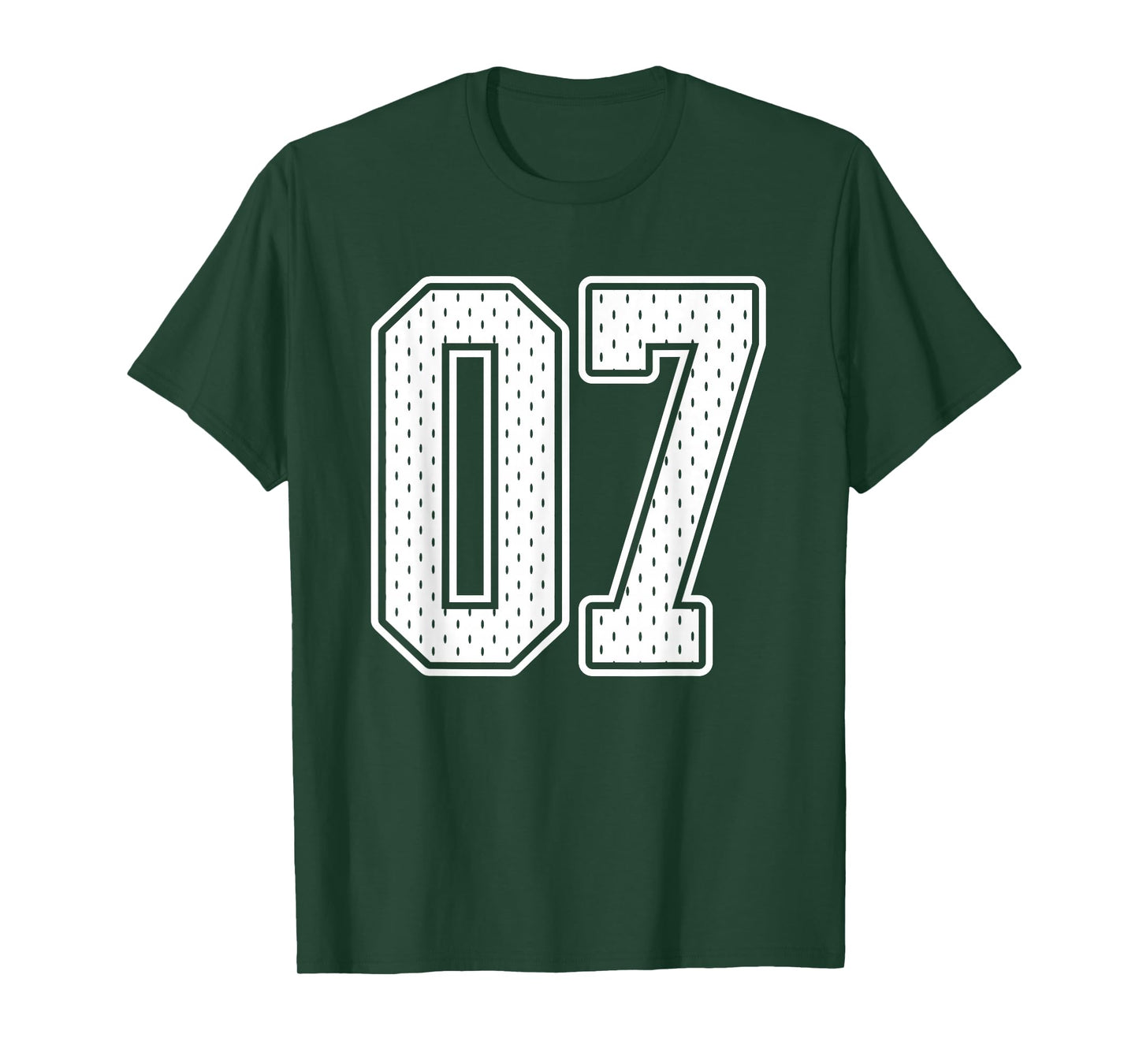 #07 White Vintage Number 07 Sports Fan Jersey Style T-Shirt