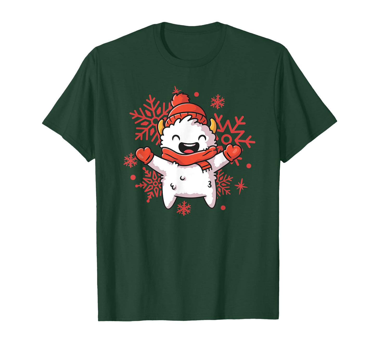 Yeti Christmas Shirt Cute Womens Holiday Shirts Snowflake T-Shirt