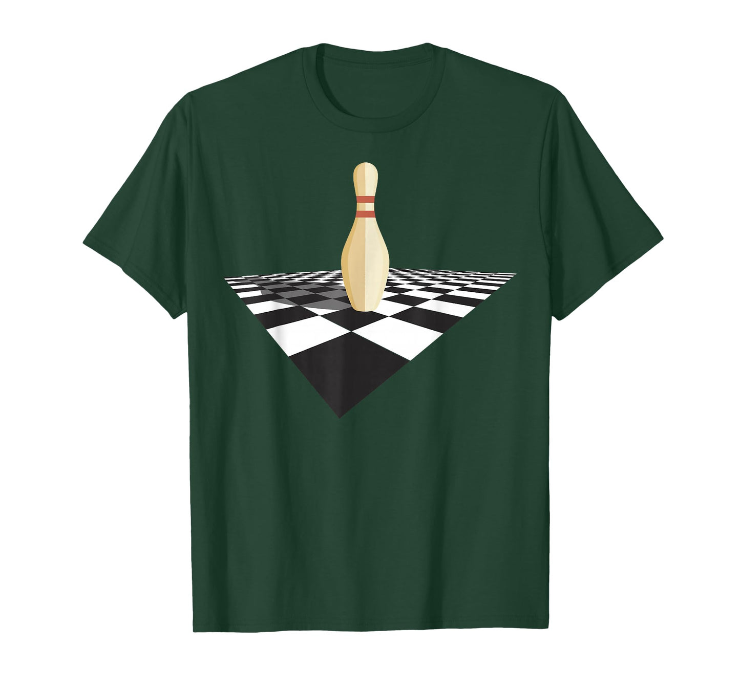 The Big Lebowski Bowling Pin Checkered Floor Graphic T-Shirt T-Shirt