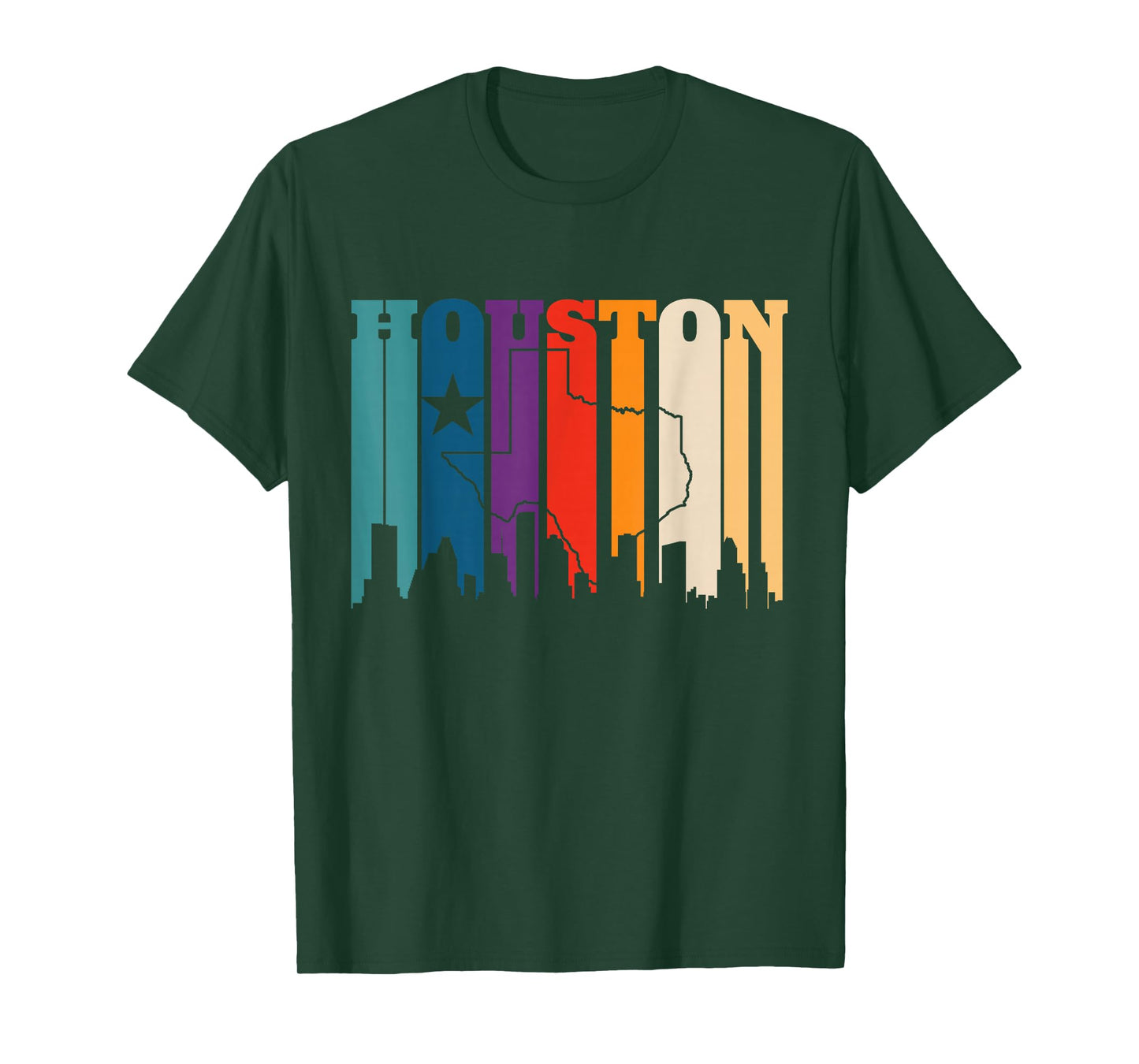 Houston Texas Map Skyline Gift Texas Home State Souvenir T-Shirt