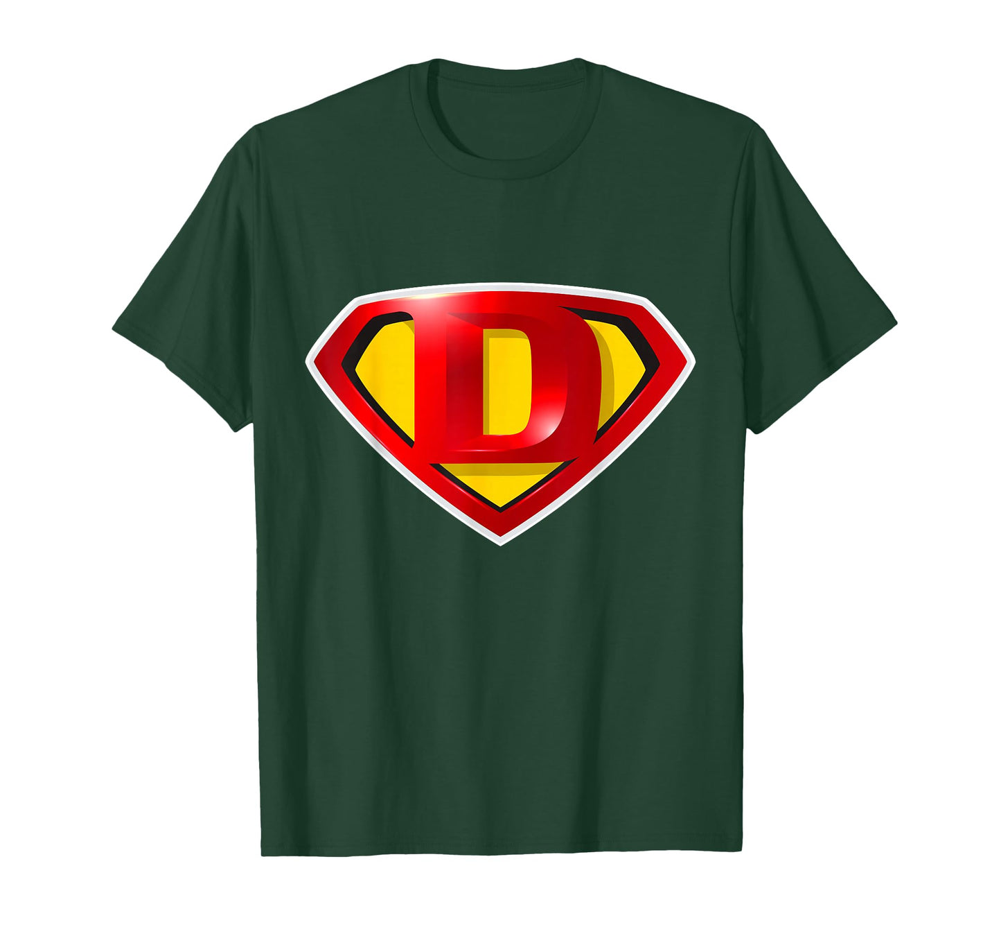 Super D Hero Alphabet Cute Initial Monogram Letter D Logo T-Shirt