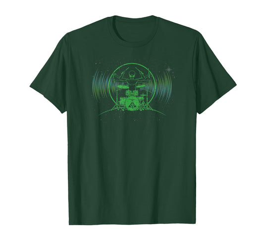 Alien Drummer Drumming T-Shirt