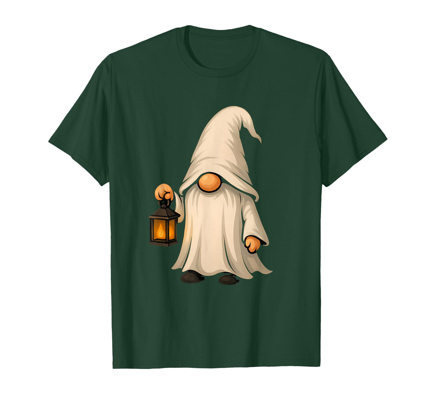 Hooded Ghost Gnome with Light Halloween T-Shirt