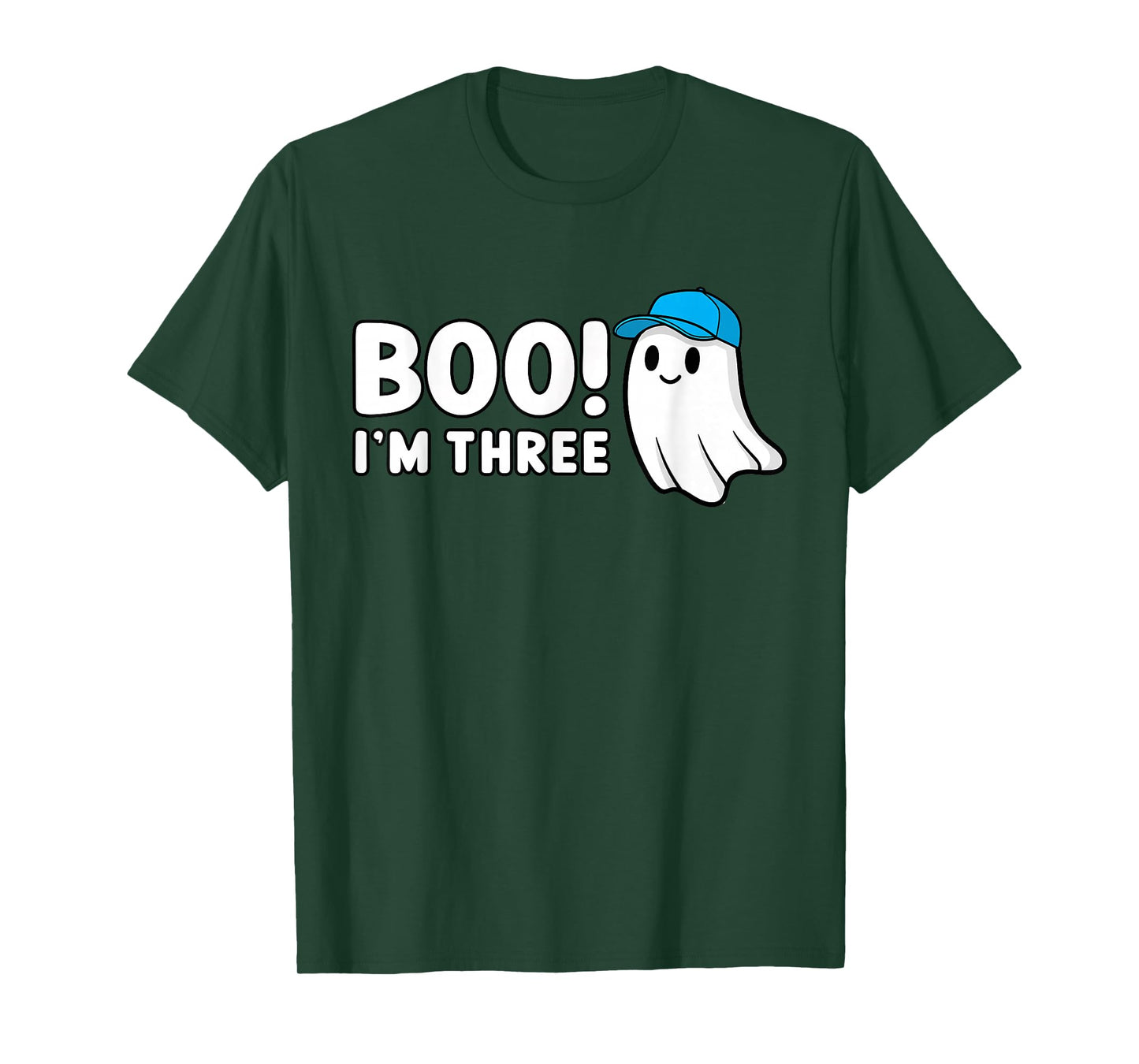 Boo Im Three 3rd Birthday 3 Year Old Boy Ghost Fun Halloween T-Shirt
