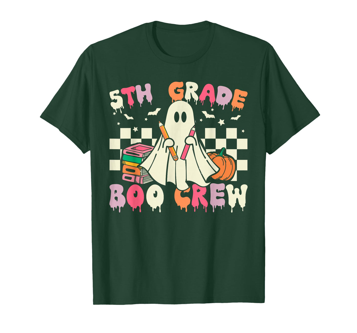 5th Grade Boo Crew Retro Ghost Halloween Teacher Student T-Shirt
