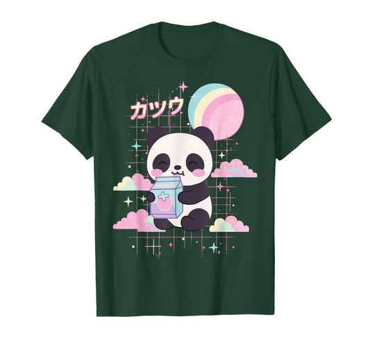 Panda Strawberry Milk Kawaii Japanese T-Shirt