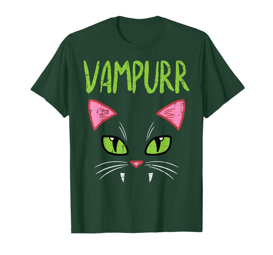 Vampurr Vampire Cat Funny Halloween Costume Women Girls T-Shirt