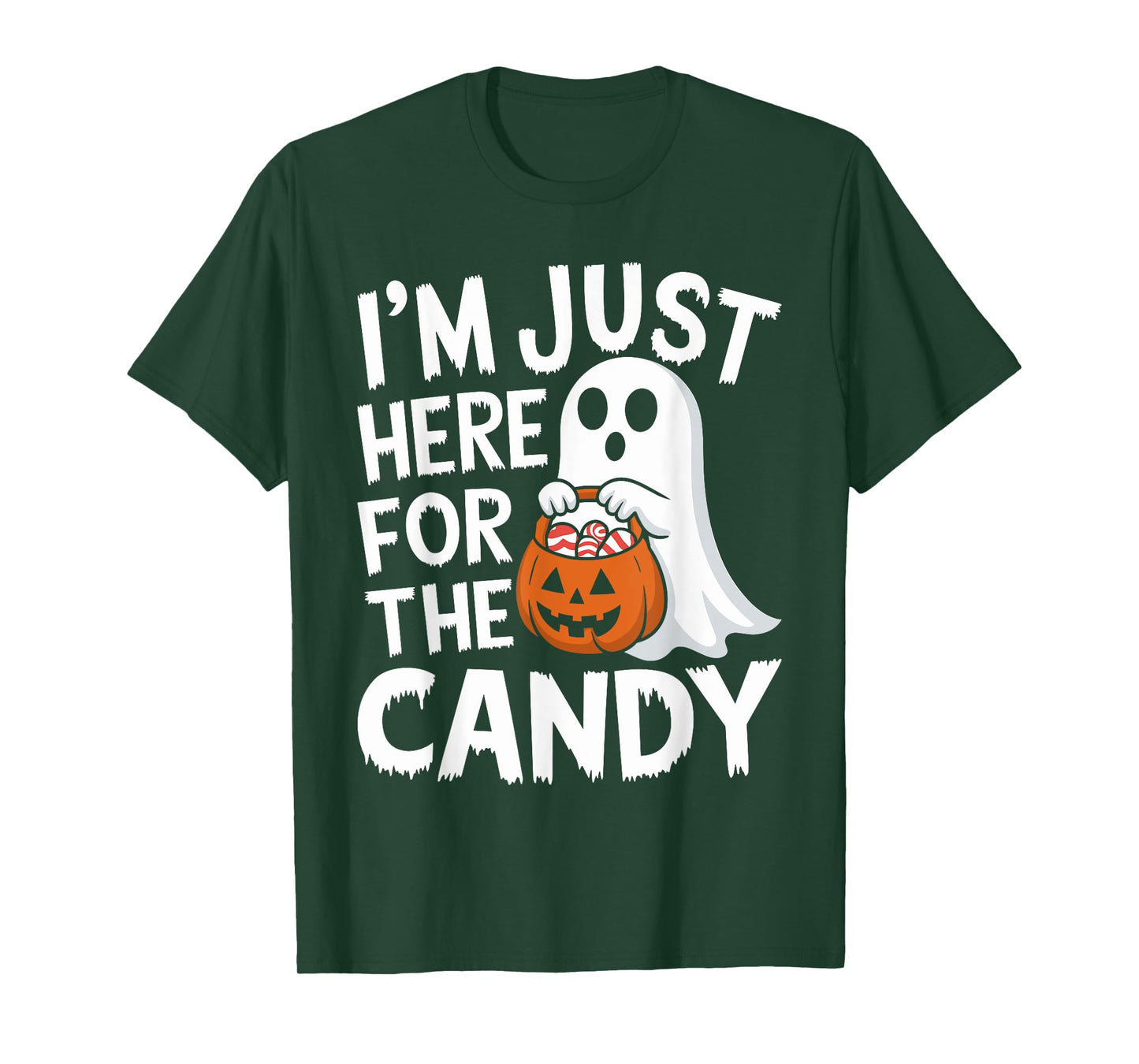I'm Just Here for the Candy Halloween Pun Lollipop T-Shirt