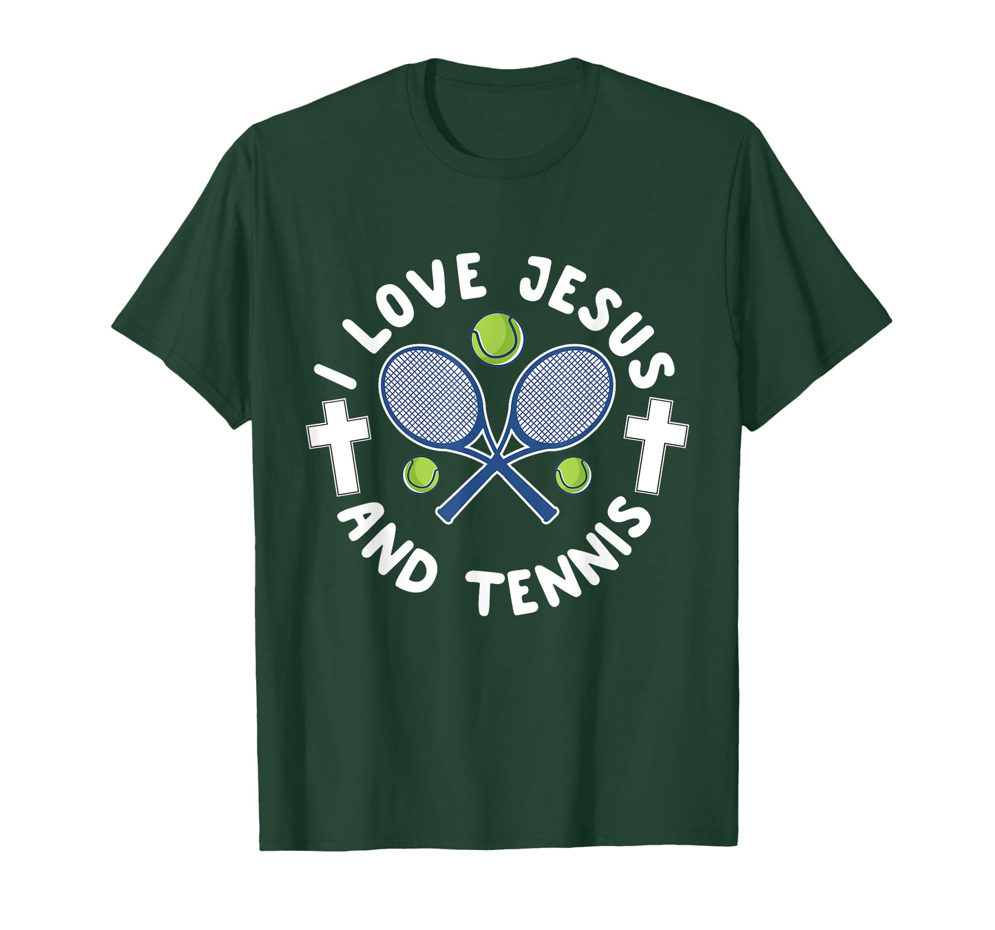 I Love Jesus And Tennis Cool Christian Sports Gift T-Shirt