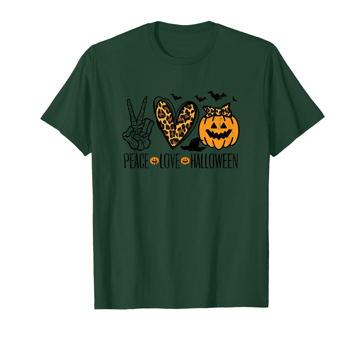 Peace Love Halloween Costume Women Girls Kids Toddler Youth T-Shirt