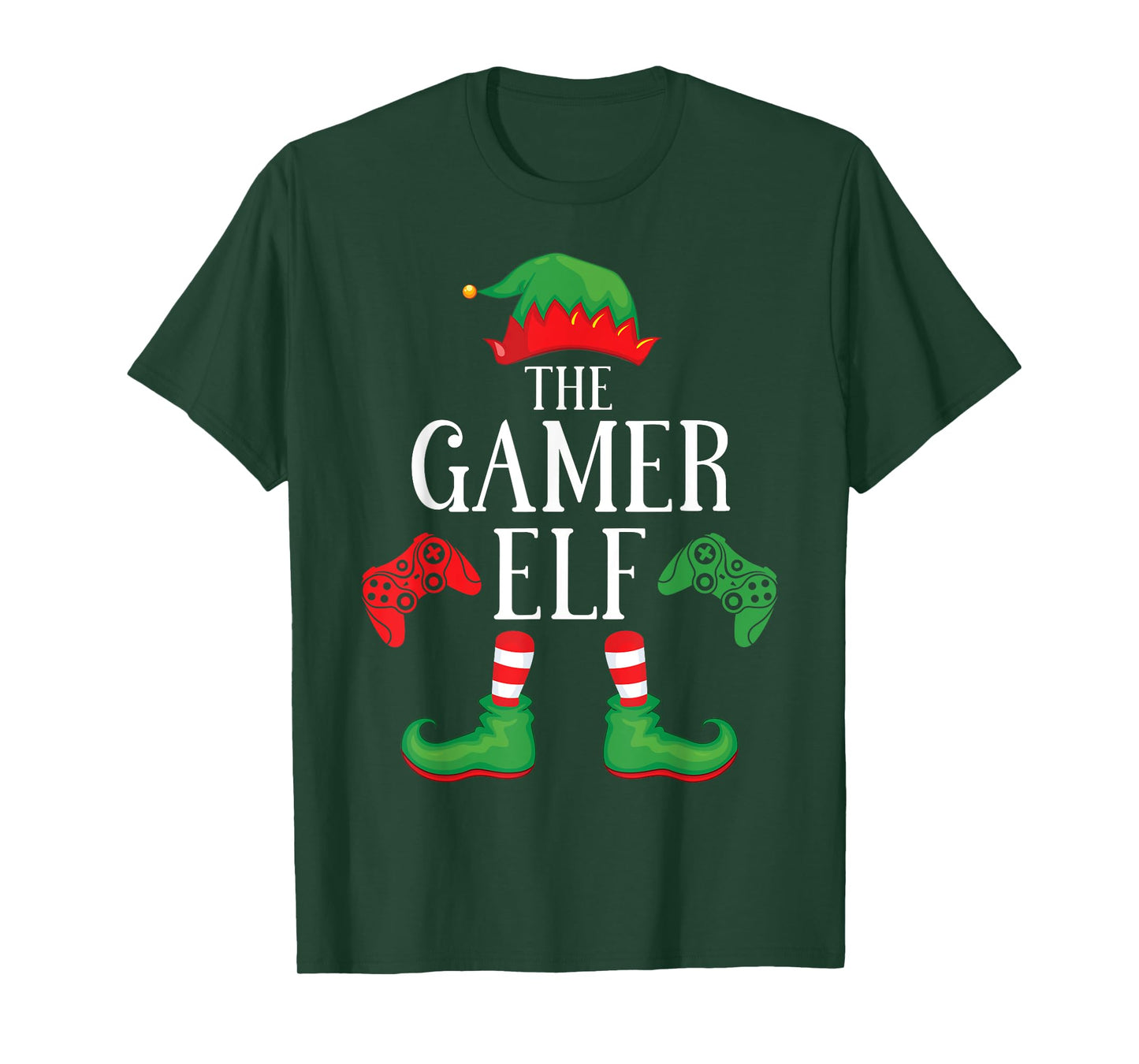Gamer Elf Matching Group Xmas Gaming Funny Family Christmas T-Shirt