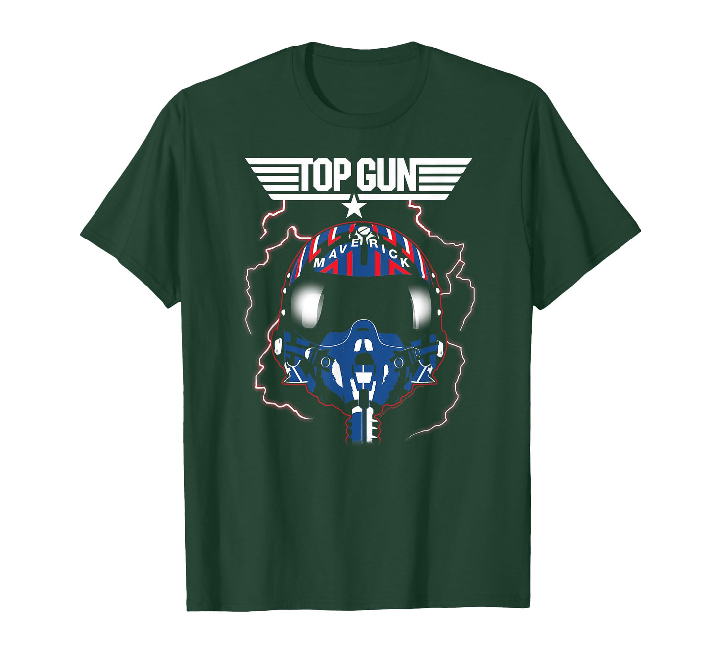 Top Gun Maverick Helmet with Lightning Classic Action Movie T-Shirt