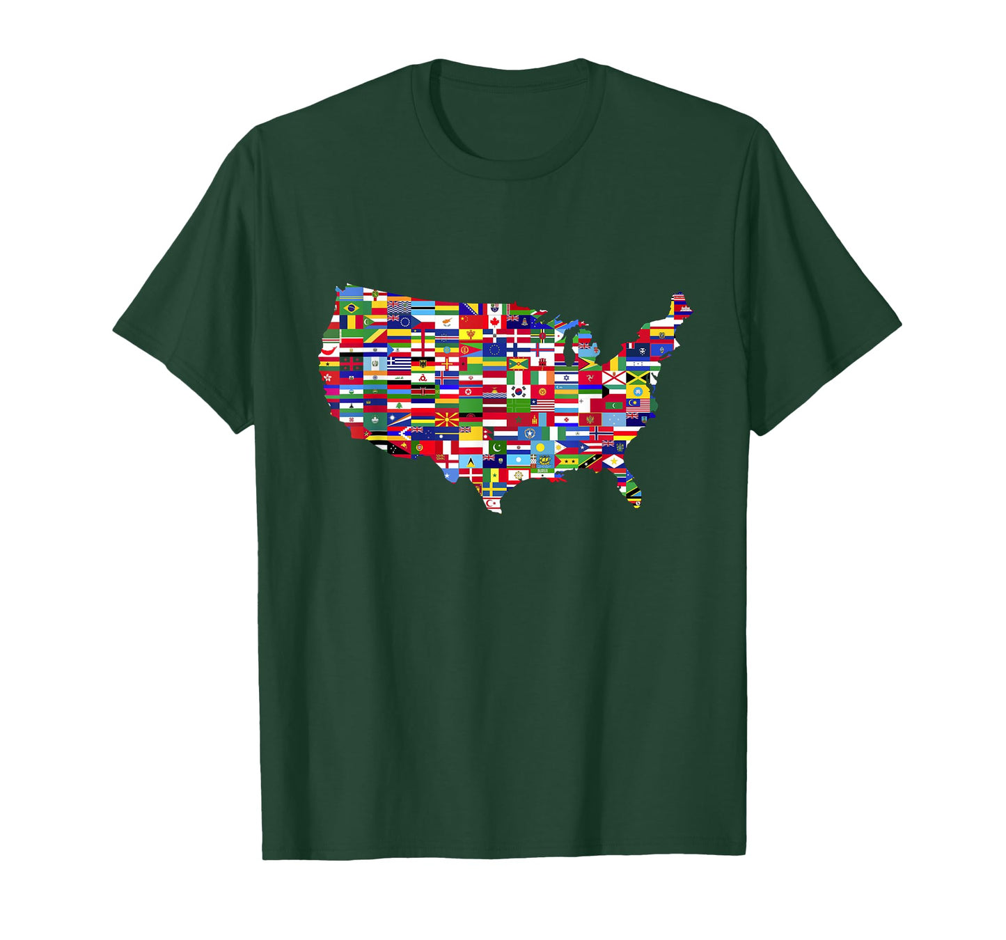 America Melting Pot International Flag Immigrant Map T-Shirt