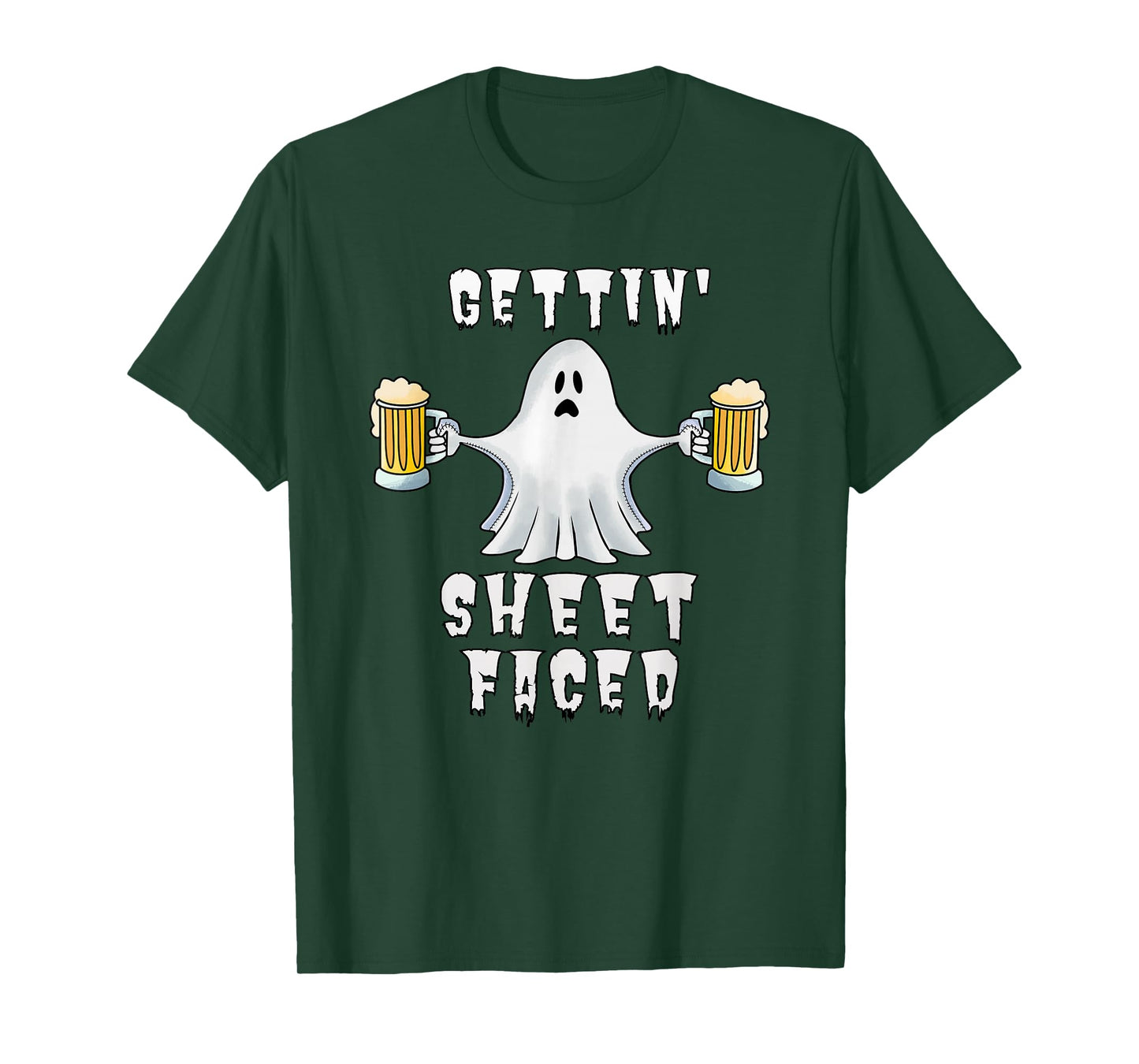 Halloween Boos Booze Beer Drinking Alcohol Ghost T-Shirt