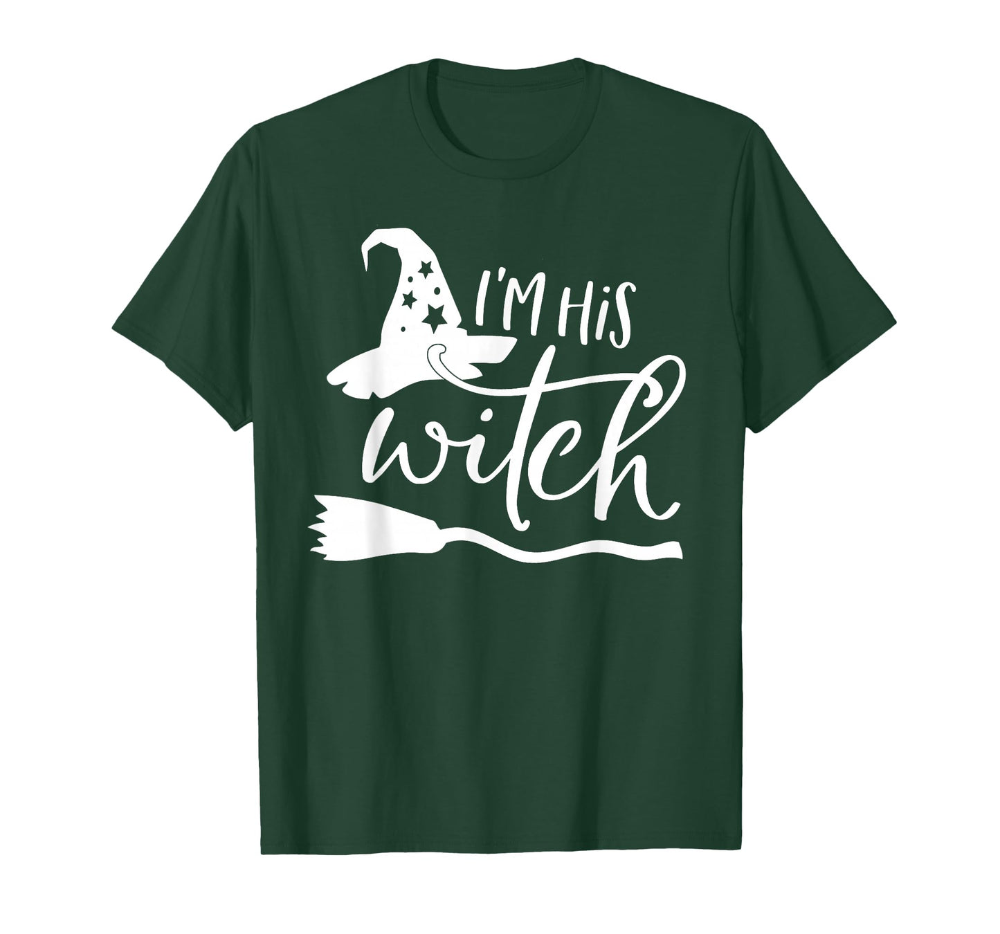 I'm Her Boo Ghost I'm His Witch Broomstick Halloween Couples T-Shirt