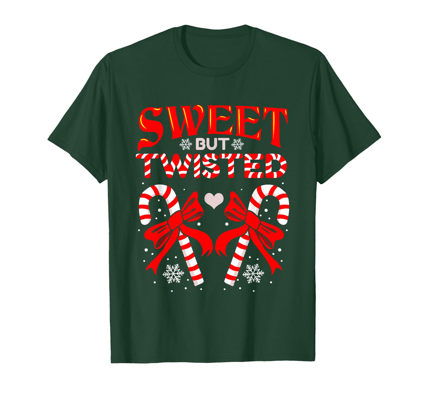 Sweet But Twisted Candy Cane Christmas Short Sleeve T-Shirt