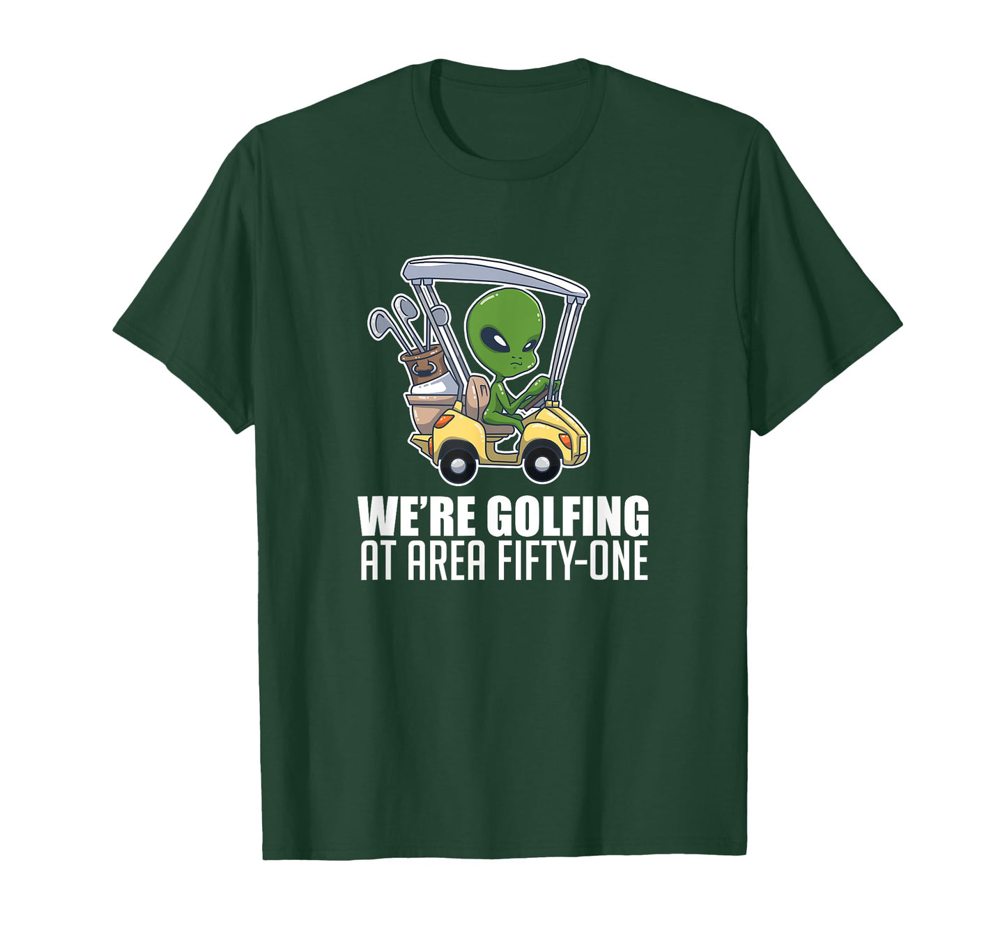 Golfing At Area Fifty One Golf Player Lover Alien T-Shirt