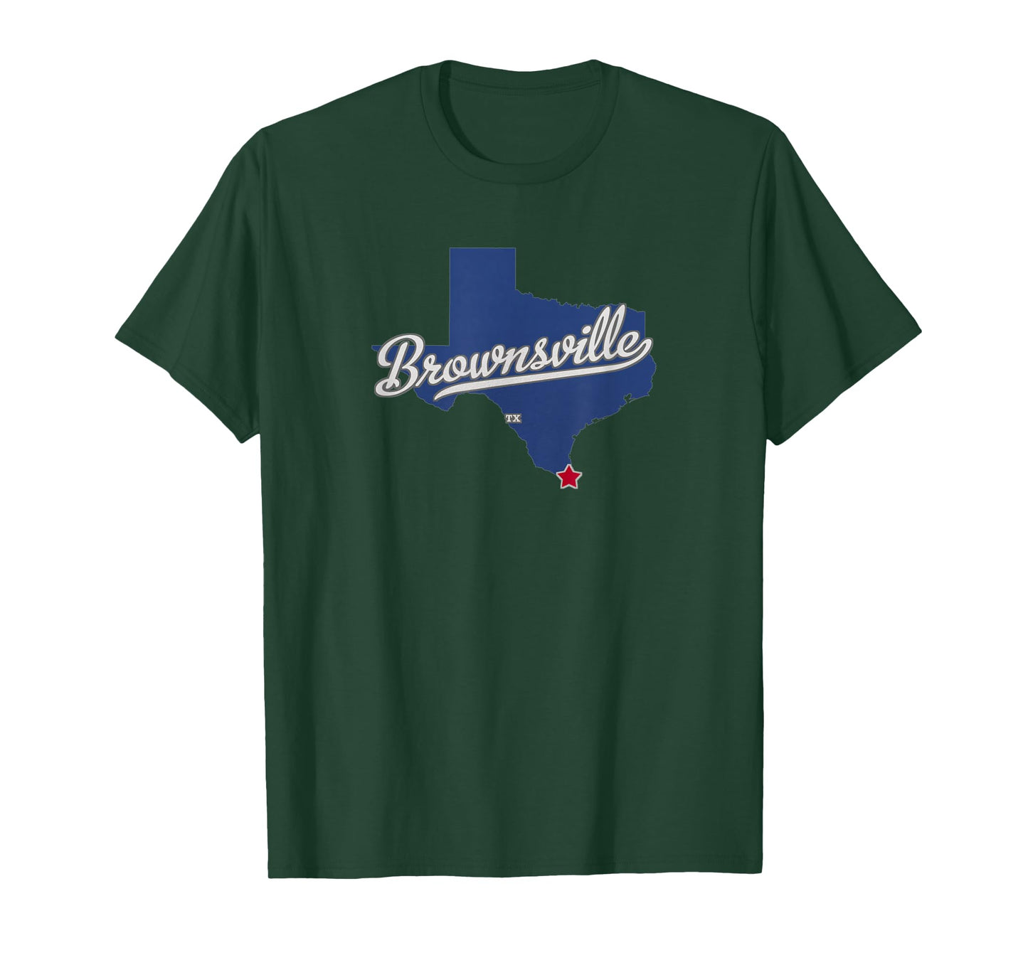 Brownsville Texas TX Map T-Shirt