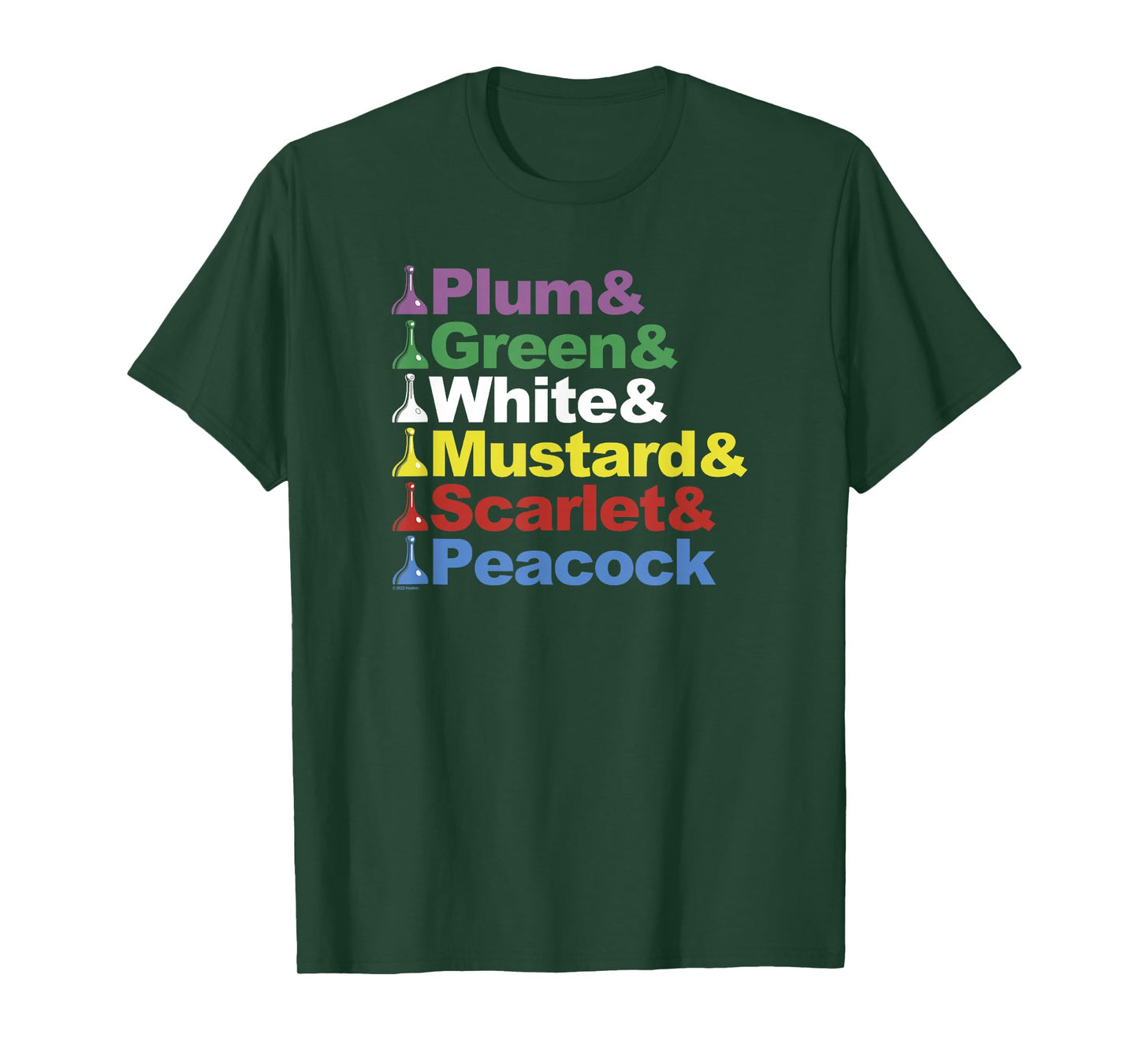 Clue Character Name Stack Game Pieces Big Text Logo T-Shirt