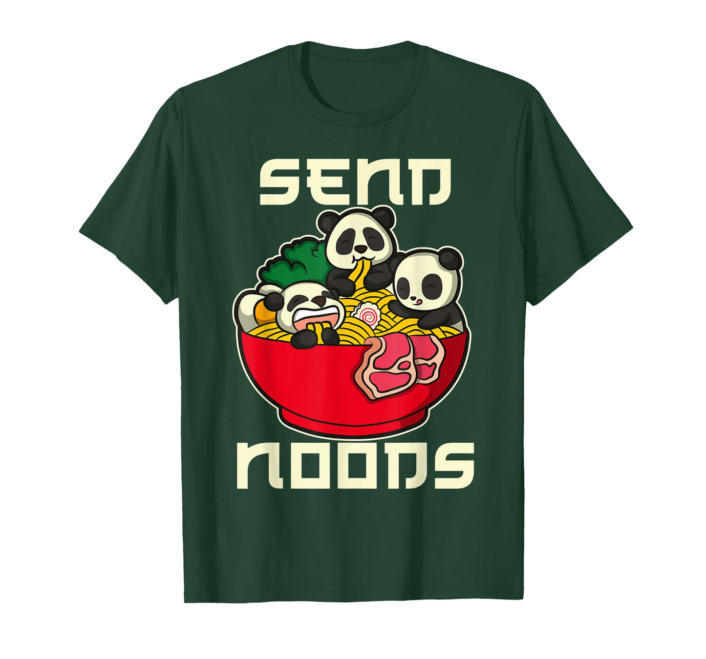 Japanese Anime Kawaii Ramen Noodles Panda T-Shirt