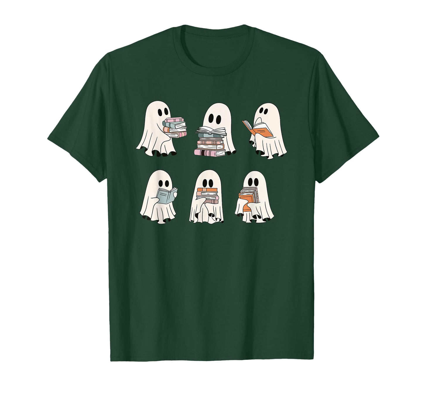 Cute Boo Ghost Read More Books, Funny Halloween, Book Lover T-Shirt