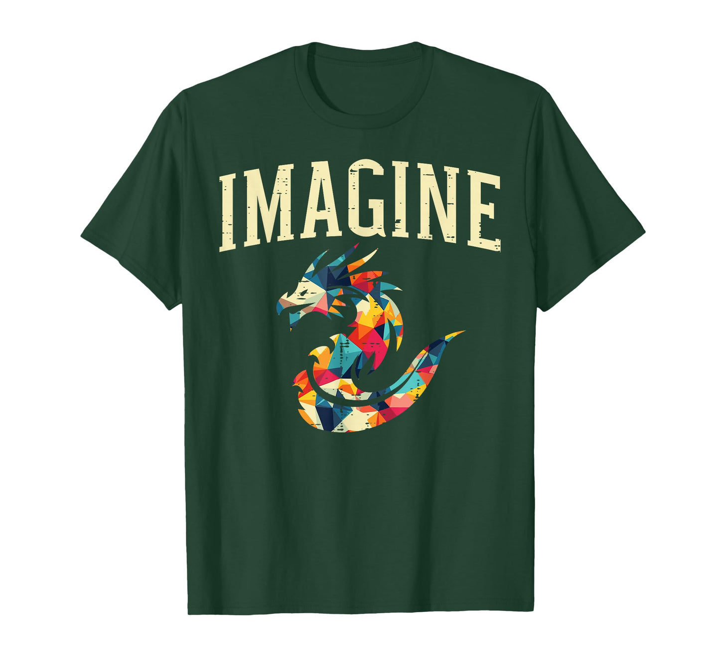 Dragon Imagine Colorful Polygonal Fantasy Art Women Men Kids T-Shirt