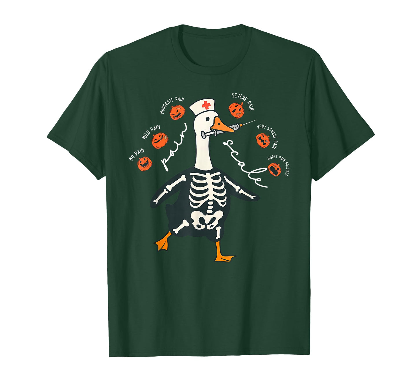 Spooky Pumpkin Pain Scale Pain Assessment Nurse Silly Goose T-Shirt