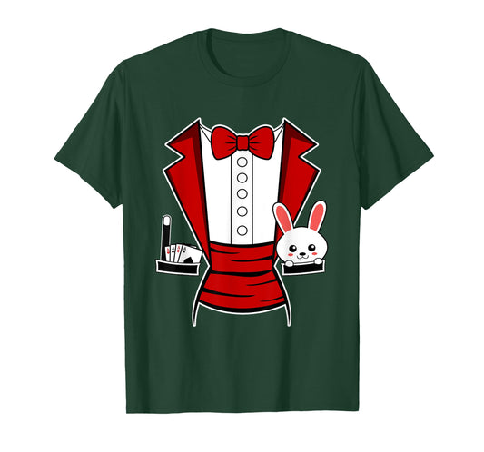 Kids Adult Halloween Magician Costume Tuxedo Magic Show Men T-Shirt
