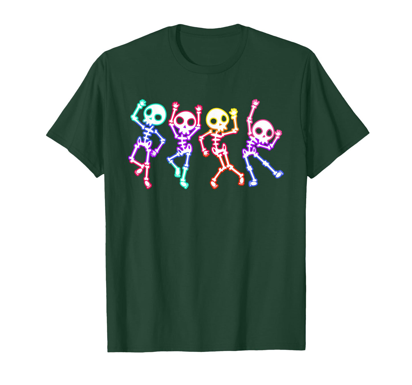 Glow in The Halloween Night Skeleton Funny Dancing Skeleton T-Shirt
