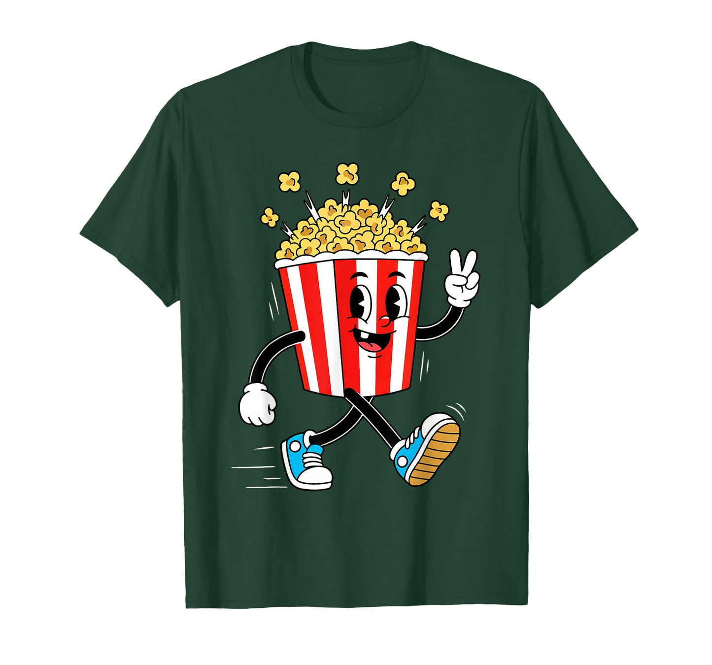 Funny Cartoon Popcorn Bucket Movie Snack Cinema Food Lover T-Shirt