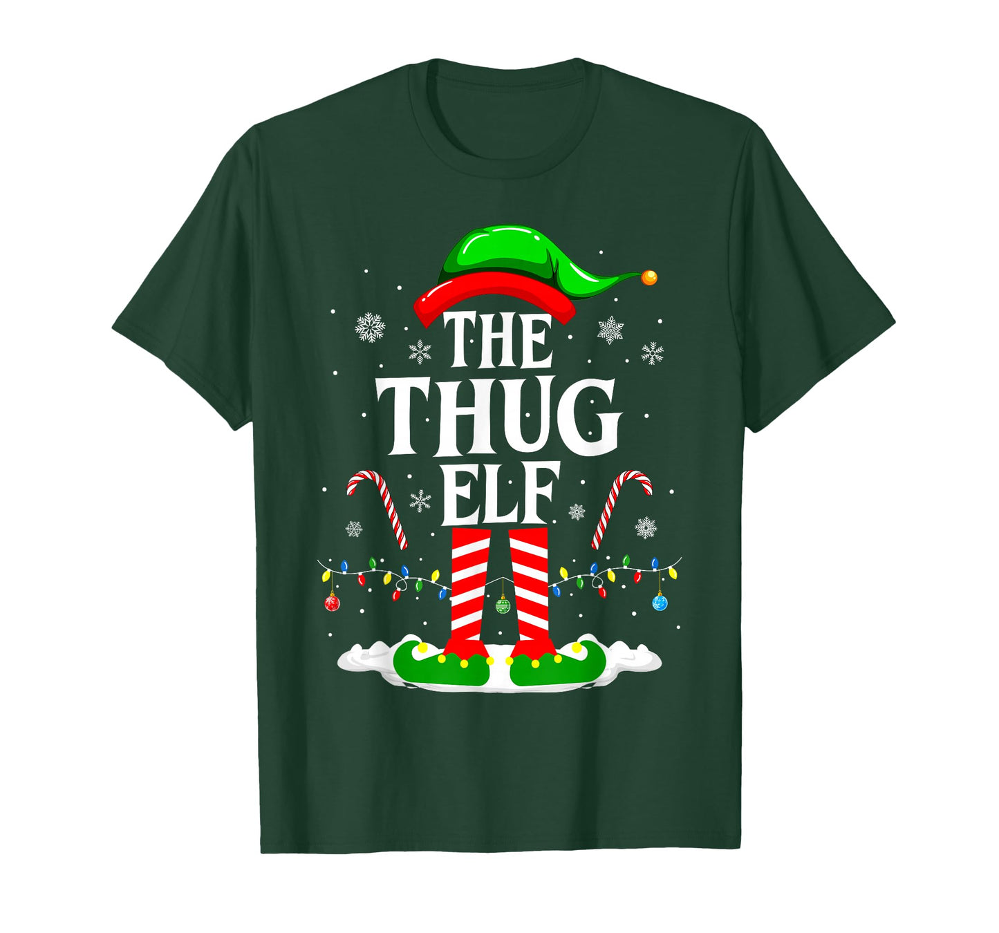 The Thug Elf Xmas Funny Matching Family Group Christmas T-Shirt