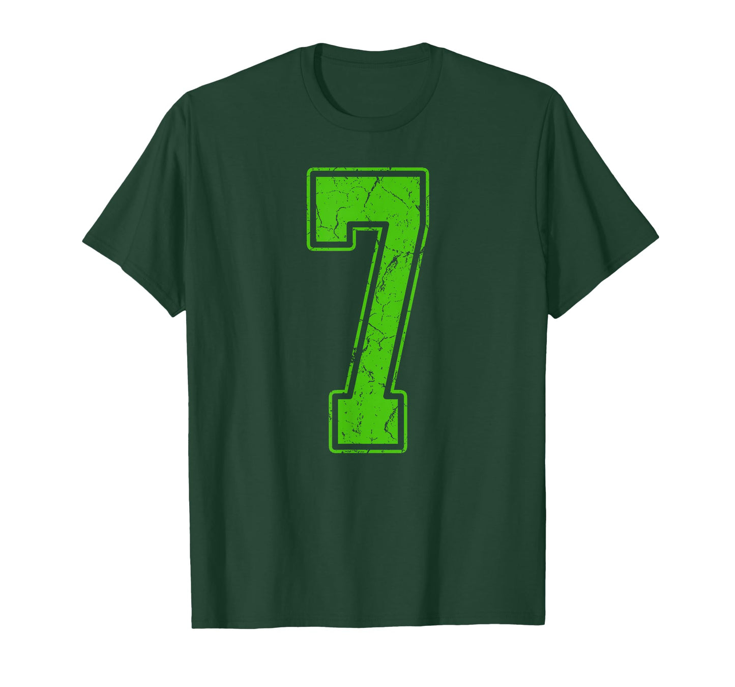 Kelly Green Number 7 Jersey Player Uniform #7 Fan T-Shirt