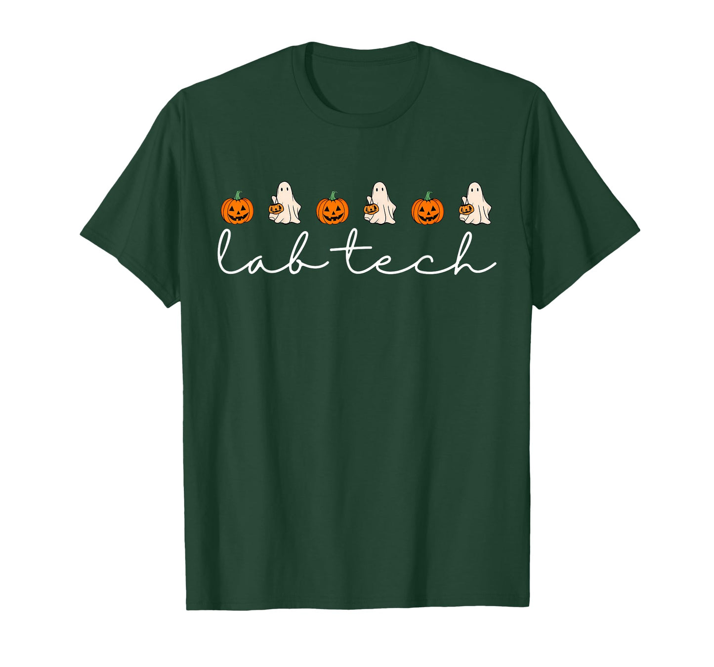 Lab Tech Halloween Pumpkin Fall Ghost Laboratory Technician T-Shirt