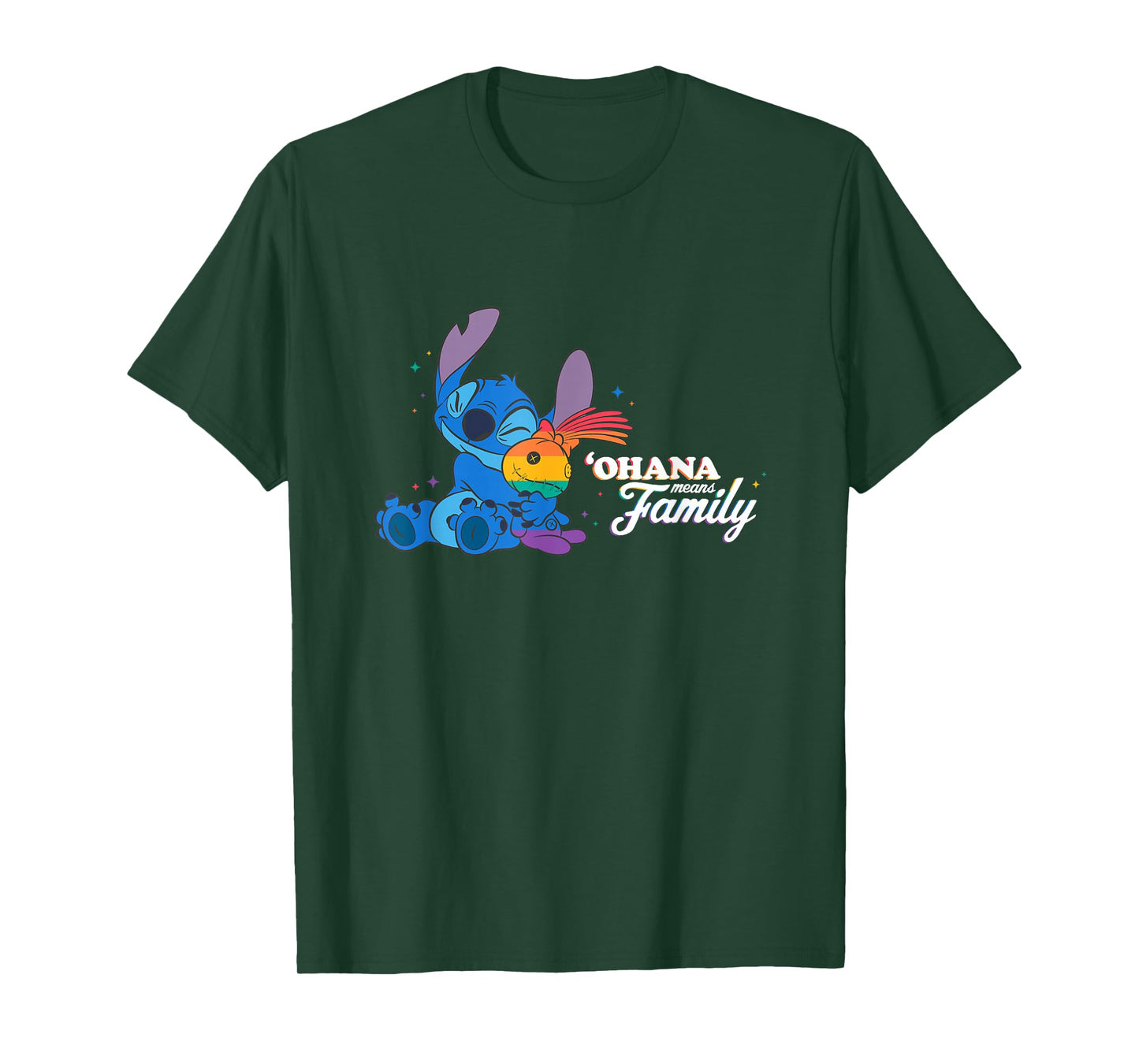 Disney Lilo & Stitch Ohana Means Family Rainbow Scrump T-Shirt