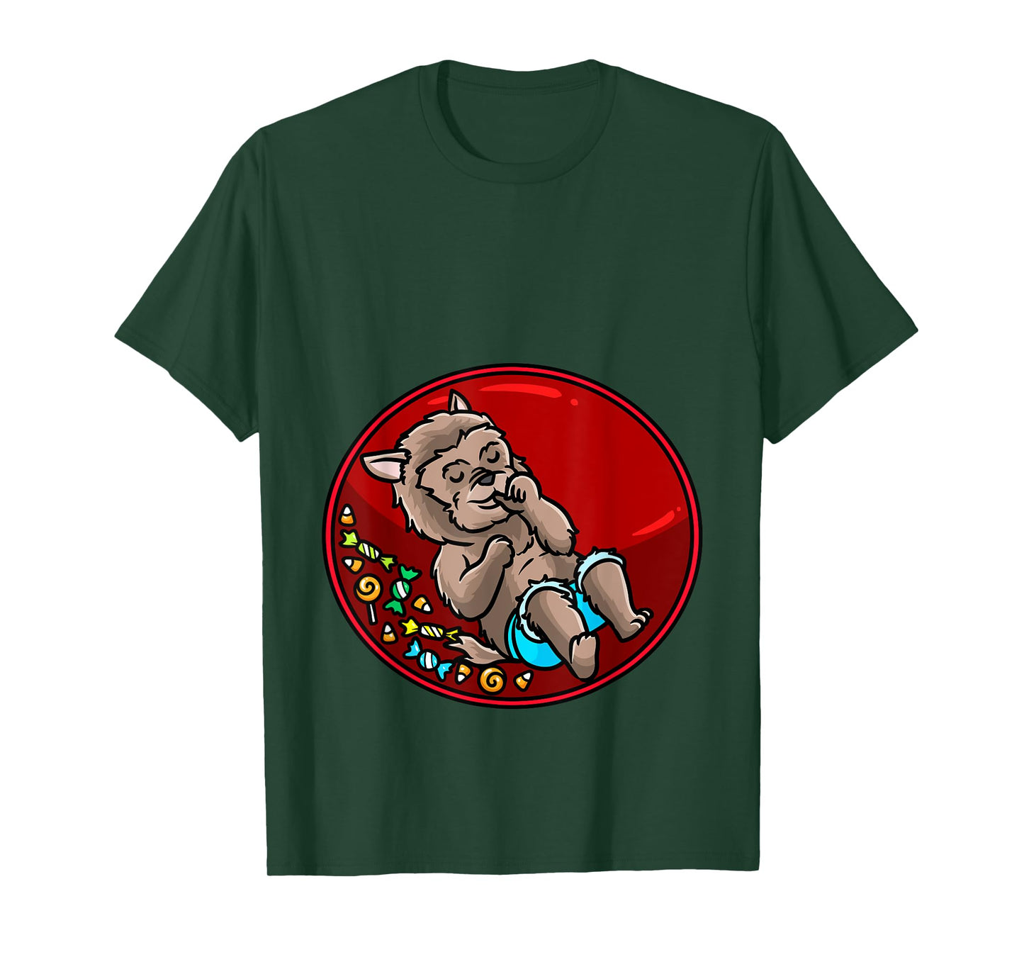 Baby Werewolf Pregnant Halloween T-Shirt