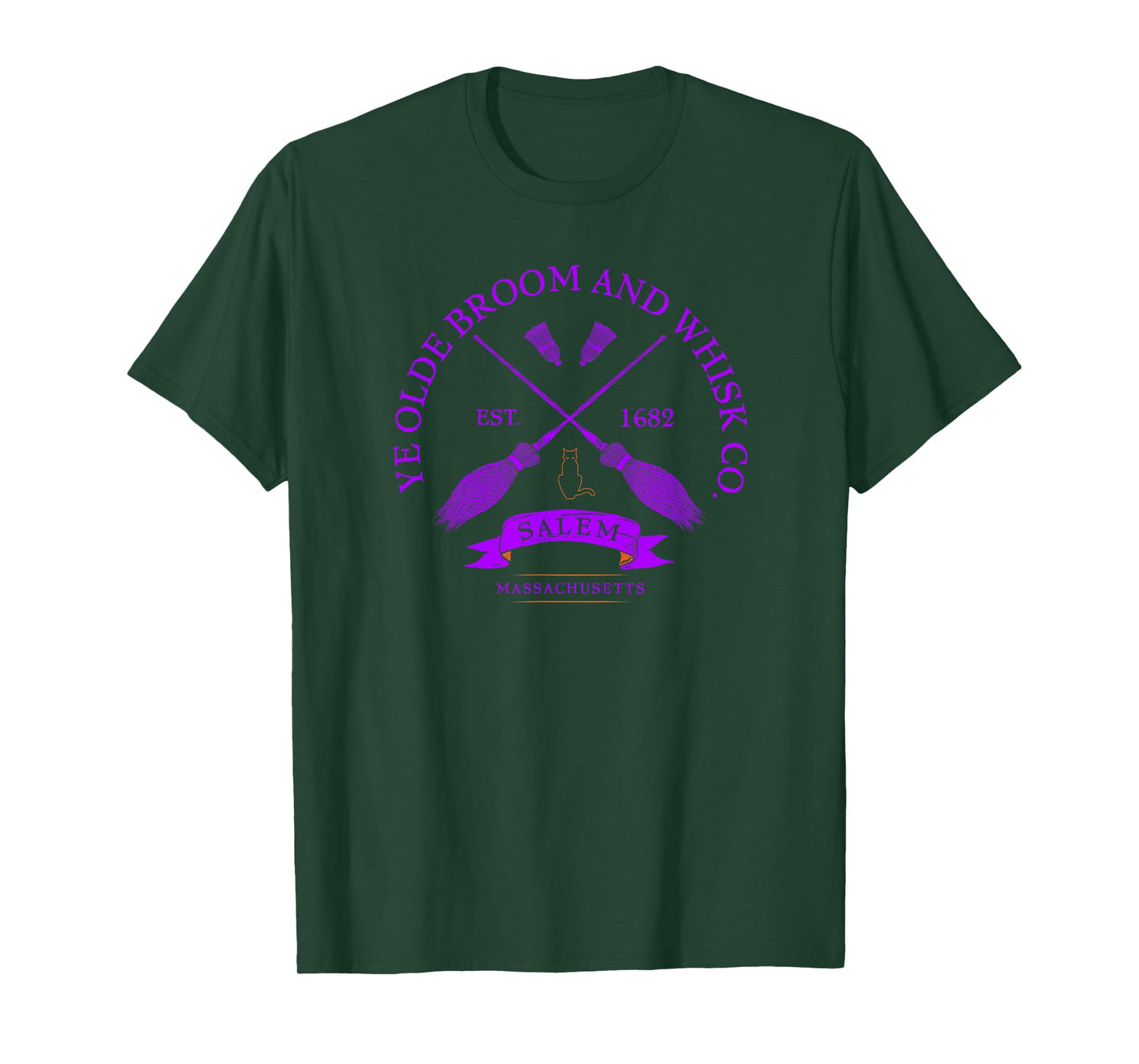 Ye Olde Broom Co - Salem Mass. Est. 1682 Halloween T-Shirt