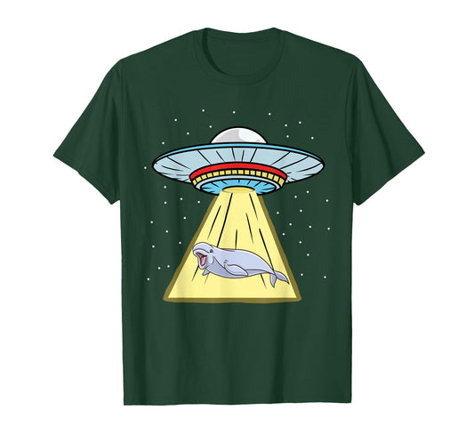 Ufo Abduction Beluga Whale T-Shirt