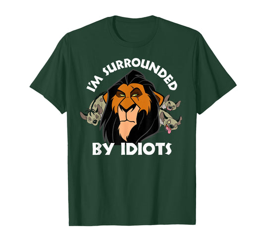 Disney The Lion King Scar I'm Surrounded By Idiots Portrait T-Shirt