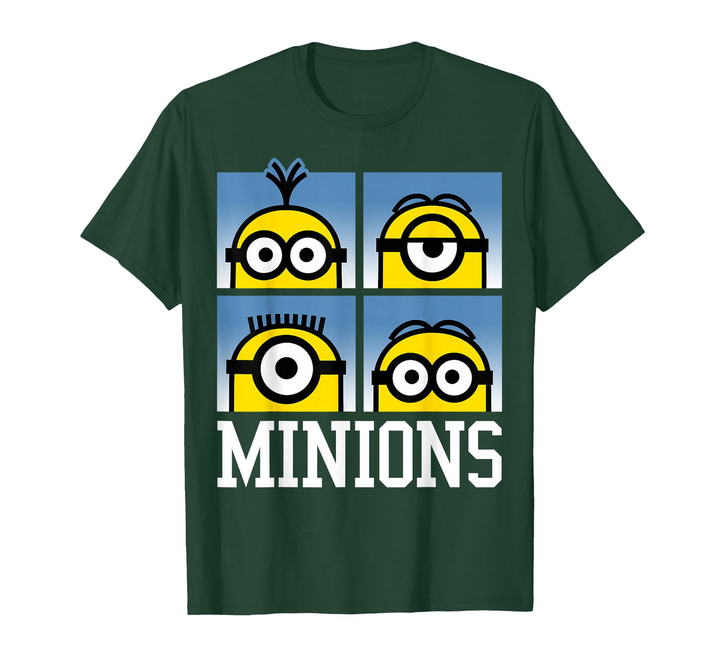 Despicable Me Minions Minions Bust Portrait Grid Logo T-Shirt Small