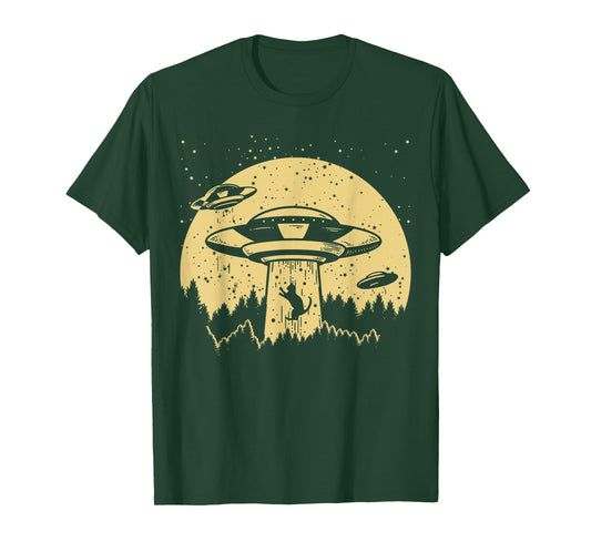 Funny UFO Alien Abduction Cat Flying Perfect Aliens Lover T-Shirt
