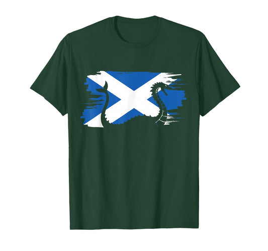 Scottish Flag Loch Ness Monster Lover Scotland Nessie T-Shirt