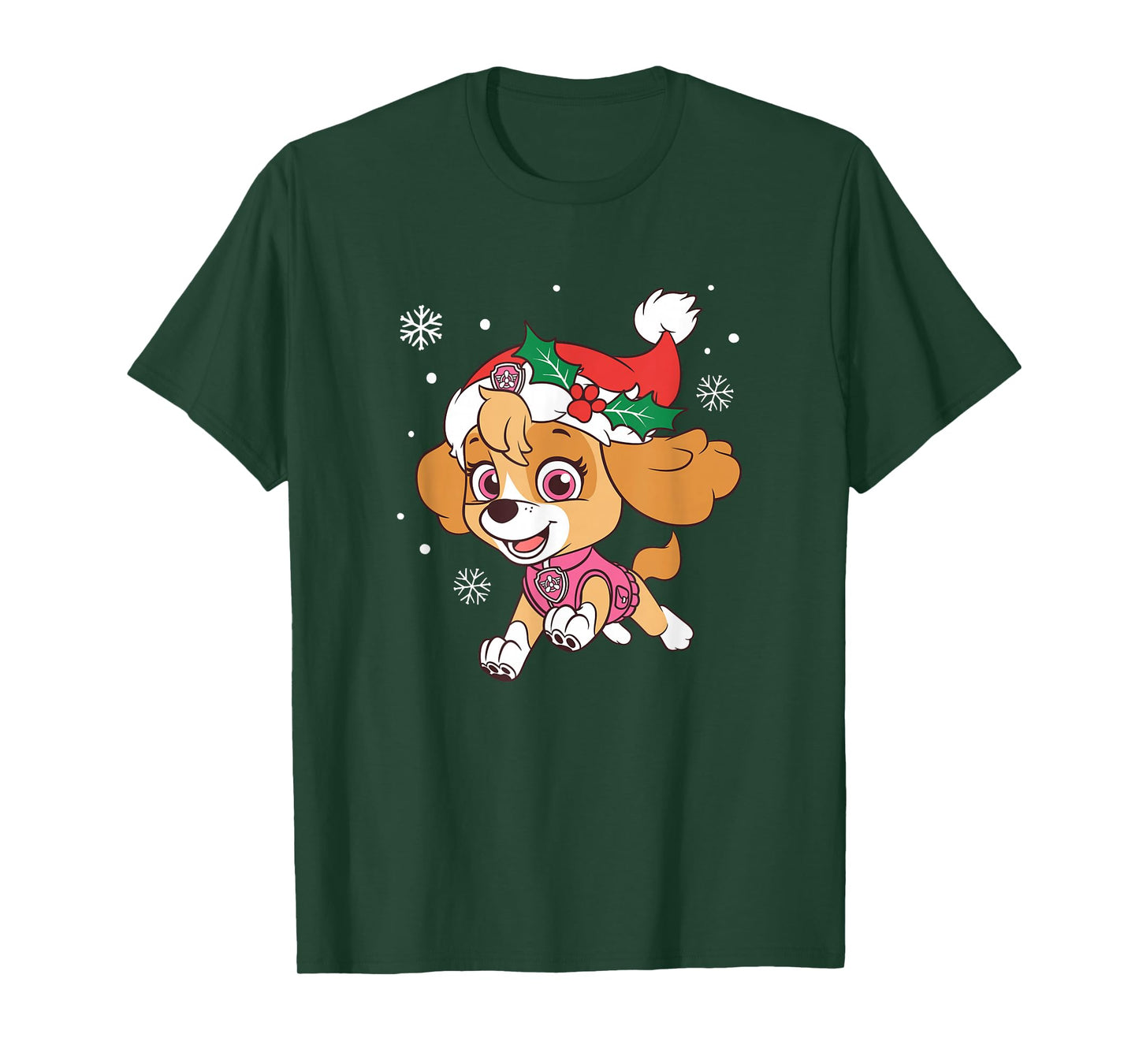 Paw Patrol Skye Christmas Hat Snowflake T-Shirt