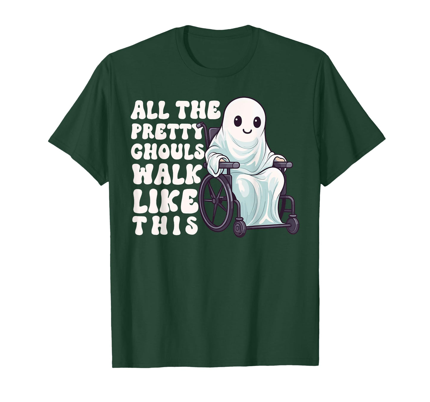 Halloween Wheelchair Costume Handicap Joke Ghouls Walk Like T-Shirt