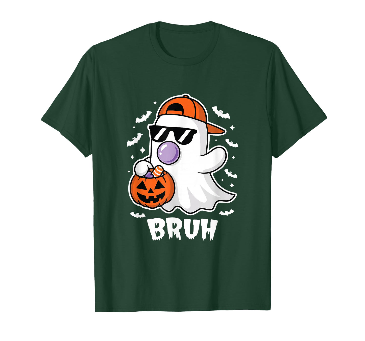 Bruh Ghost Bubble Gum Funny Halloween Costume Spooky Season T-Shirt