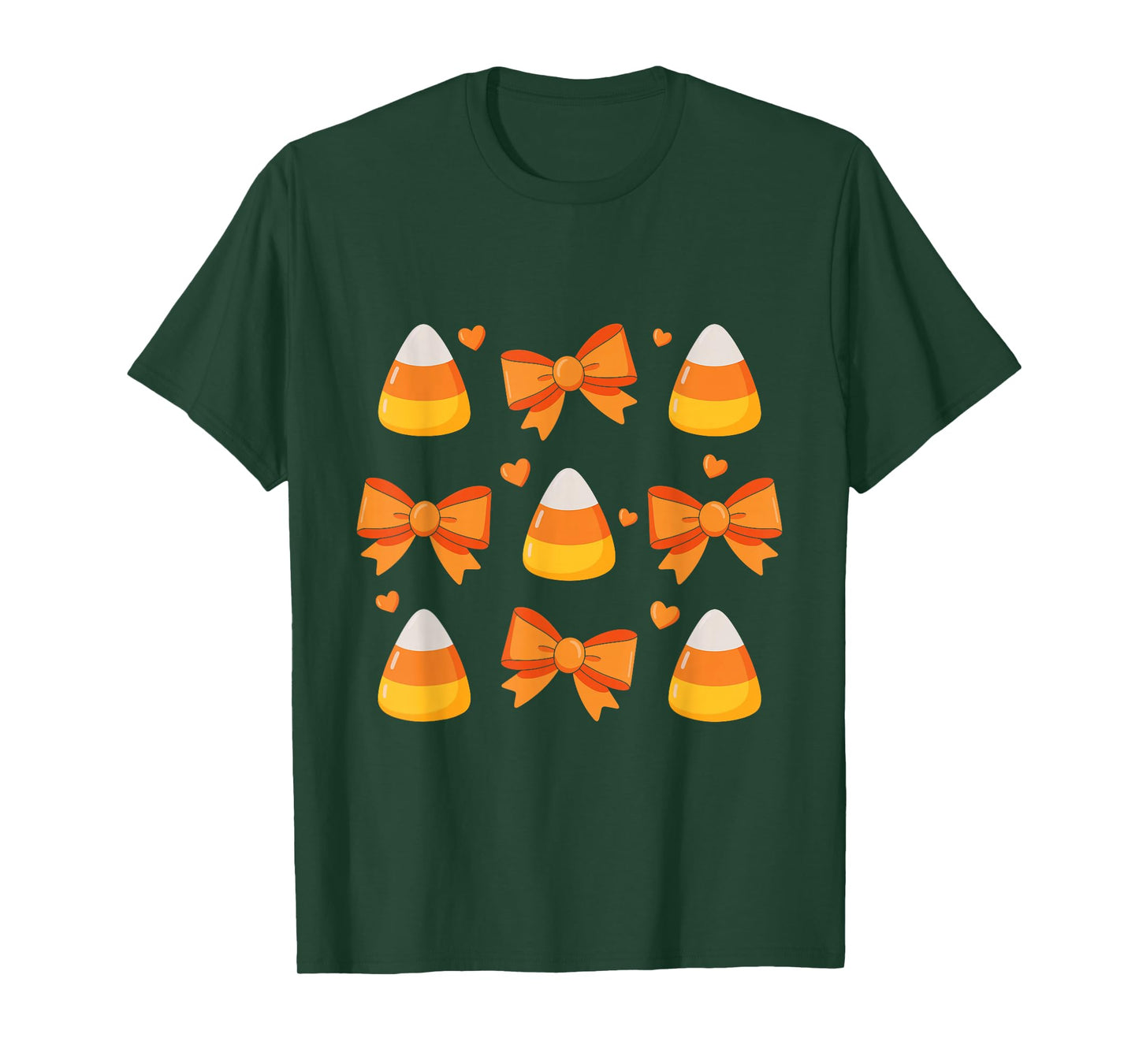 Candy Corn Coquette Bow Halloween Cute Spooky Season Autumn T-Shirt