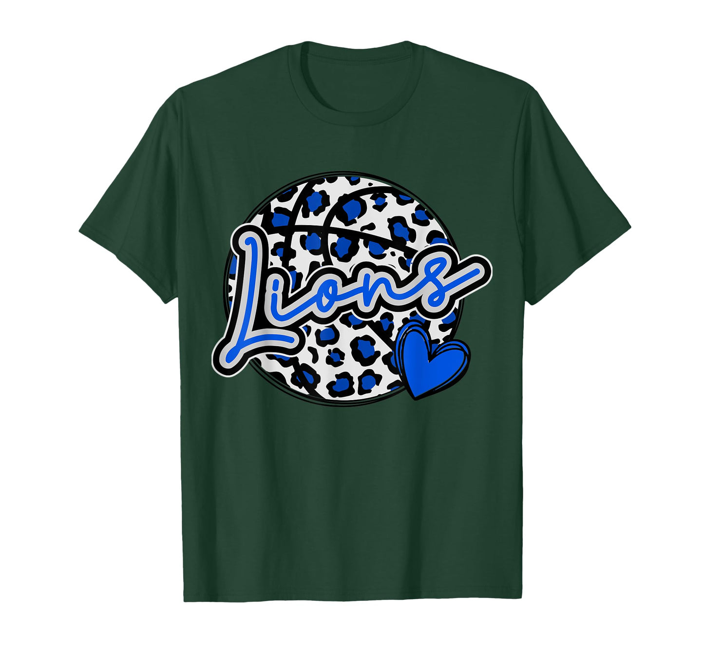 Leopard Cheetah Basketball Lions Blue Spirit Game Tee T-Shirt