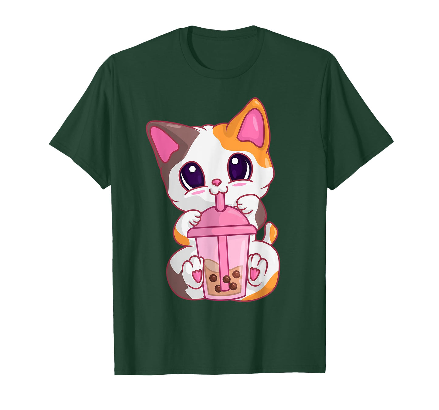 Bubble Tea Cat s For Women, Kawaii Meneki Neko Boba Tea T-Shirt